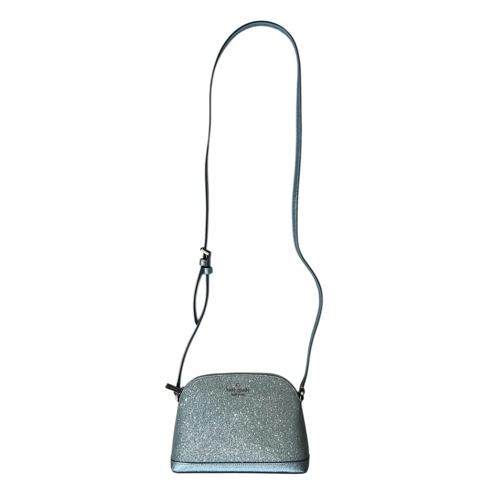 Kate Spade‎ Crossbody Bag Women Small Blue Excellent Glitter Dome Saffiano Strap